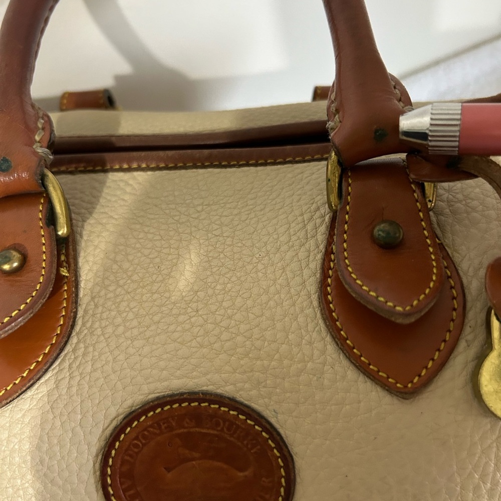 Dooney & Bourke Cream and Brown Satchel - Picture 4 of 7